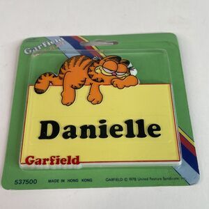 NEW Vintage Garfield Name Plate Danielle 1978 RARE, Sealed, Yellow